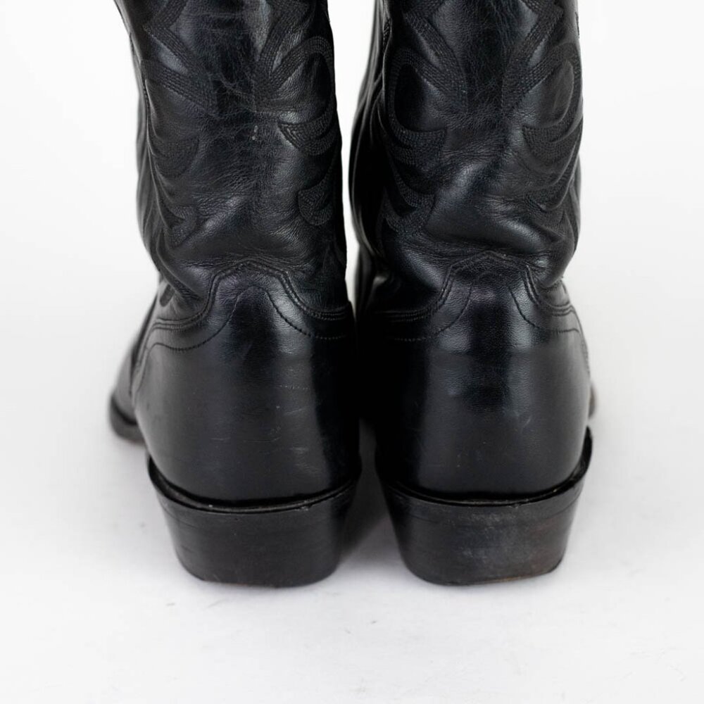 El Dorado Handmade Boot Men's Black Leather Western Cowboy Boots Size 10.5 - Picture 11 of 16